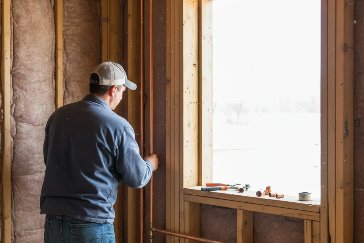Licensed plumber running new copper supply lines in a Jefferson home